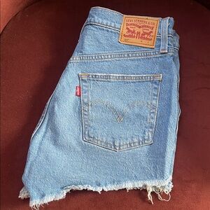 Levi's 501 Light Blue Frayed Denim Shorts